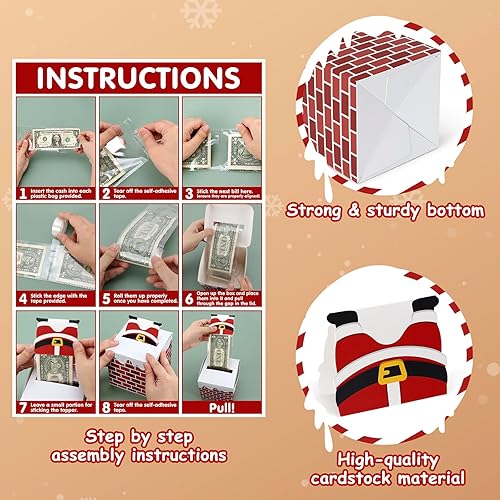 Miniatura 3 de Sinasasspel 6 cajas de dinero de Navidad para tirar de efectivo, caja de regalo sorpresa para dinero, soporte de explosión de dinero, Papá Noel,