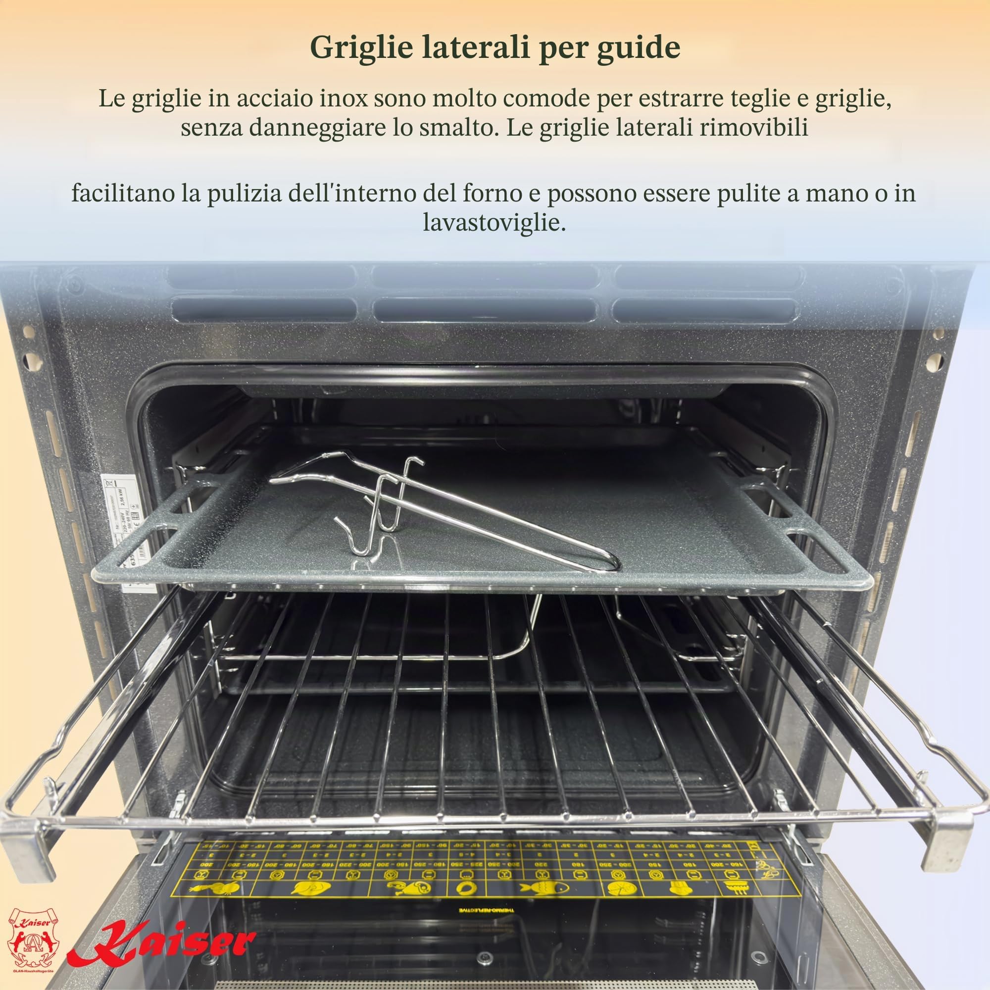 Forno elettrico da incasso 60 cm Kaiser EH 6355 RotEm Serie Empire Smalto Bordeaux con decorazioni in bronzo · Multifunzione 8 · Grill a infrarossi · Girarrosto · Autopulizia catalitica · Classe A