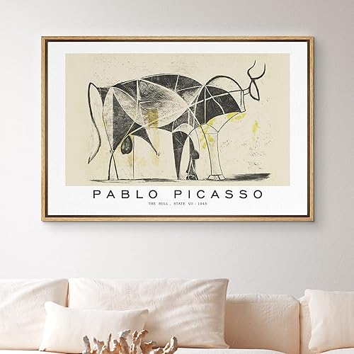 Miniatura 8 de IDEA4WALL - Lienzo enmarcado con impresión de arte abstracto listo para colgar en la pared de la sala y habitación Bs06-2103-famoso-m15