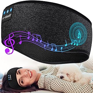 LC-dolida Sleep Headphones Headband Bluetooth 5.4, Headband Earphones Wireless with USB C Charge Port, Sleep Mask for Sleeping, Sports, Gifts, Workout, Jogging, Yoga, Insomnia, Air Travel, Meditation