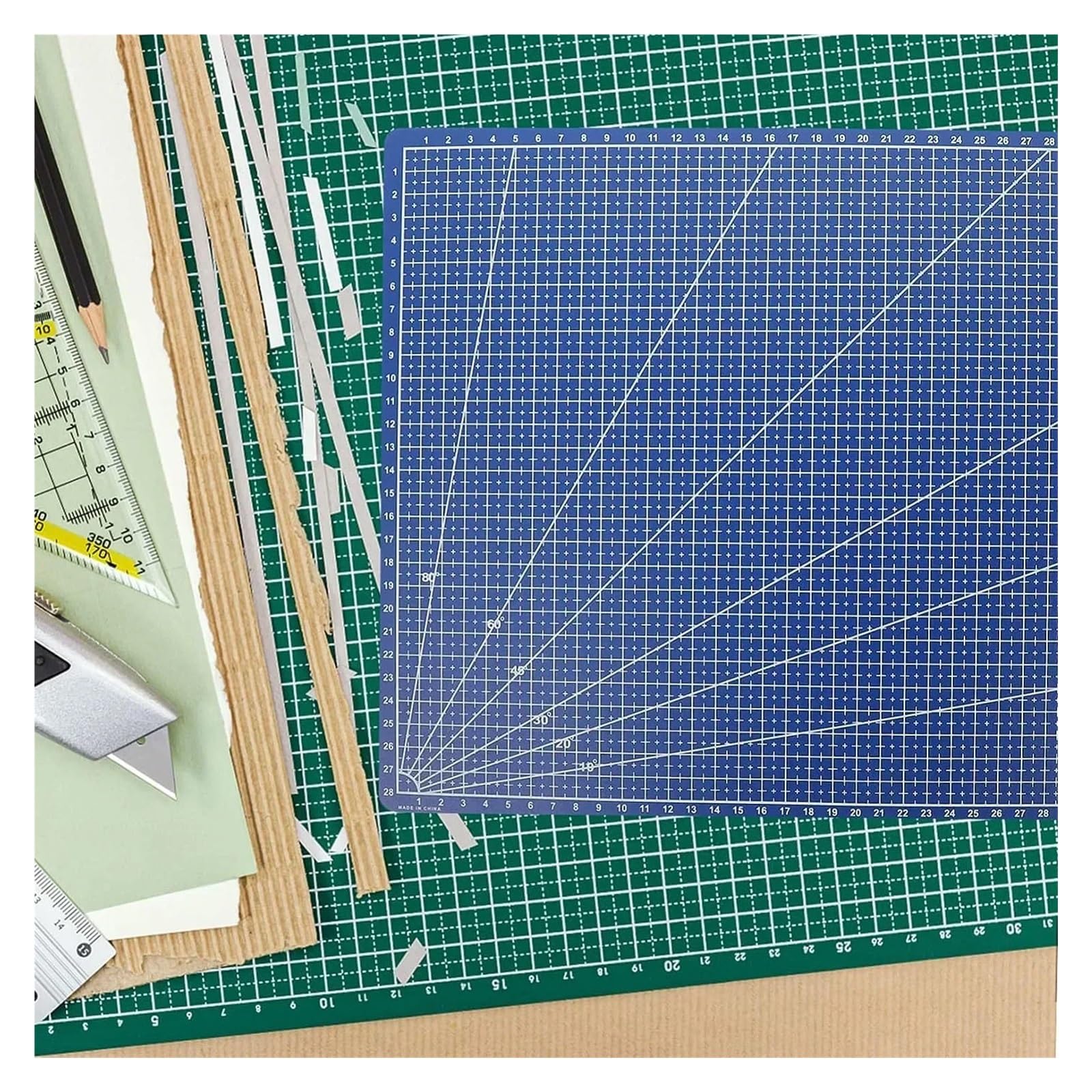 Schneidematte Selbstheilend A3 A4 A5 PVC Cutting Mat Workbench Patchwork Sewing Manual DIY Engraving Leather Board Single Side Underlay(Purple,A3 Large)