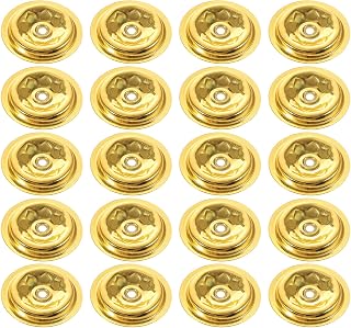 DECHOUS 20Pcs Floating Wick Holders for Oil Lamps Aluminum Round Floating Wick Discs Golden Buddhist Oil Lamps Holders for Temple Oil Candles