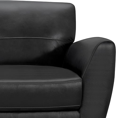 Vista 15 de Armen Living Sofá de cuero Jedd, gris paloma