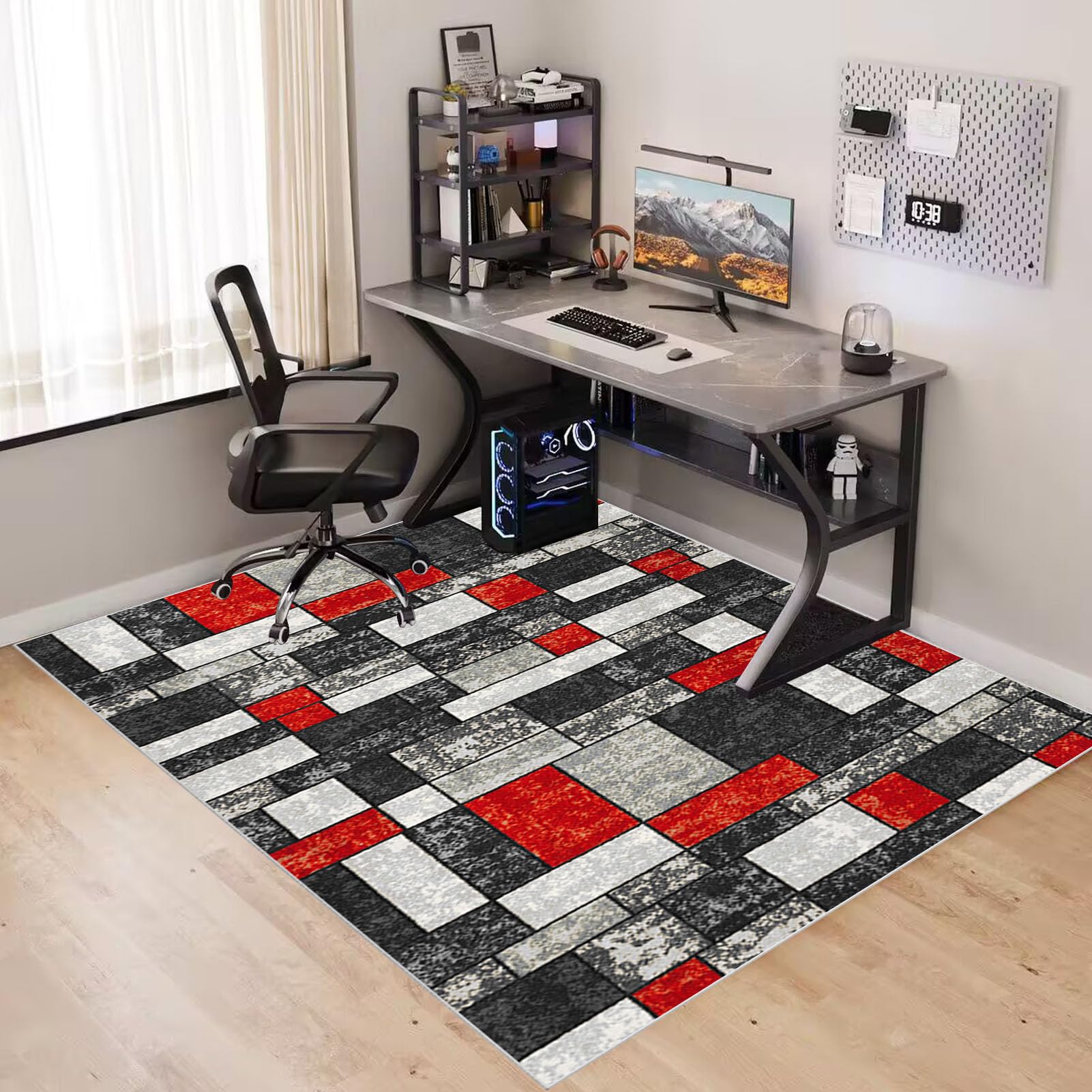 70 x 100 cm Heavy Duty Office Chair Mat for Carpeted Floor Computer Gaming Desk Chair Mat for Carpet Hard Floor Protector Mat for Rolling Chair Carpet Protector Chair Mat Floor Mat for Office Chair - Image 2