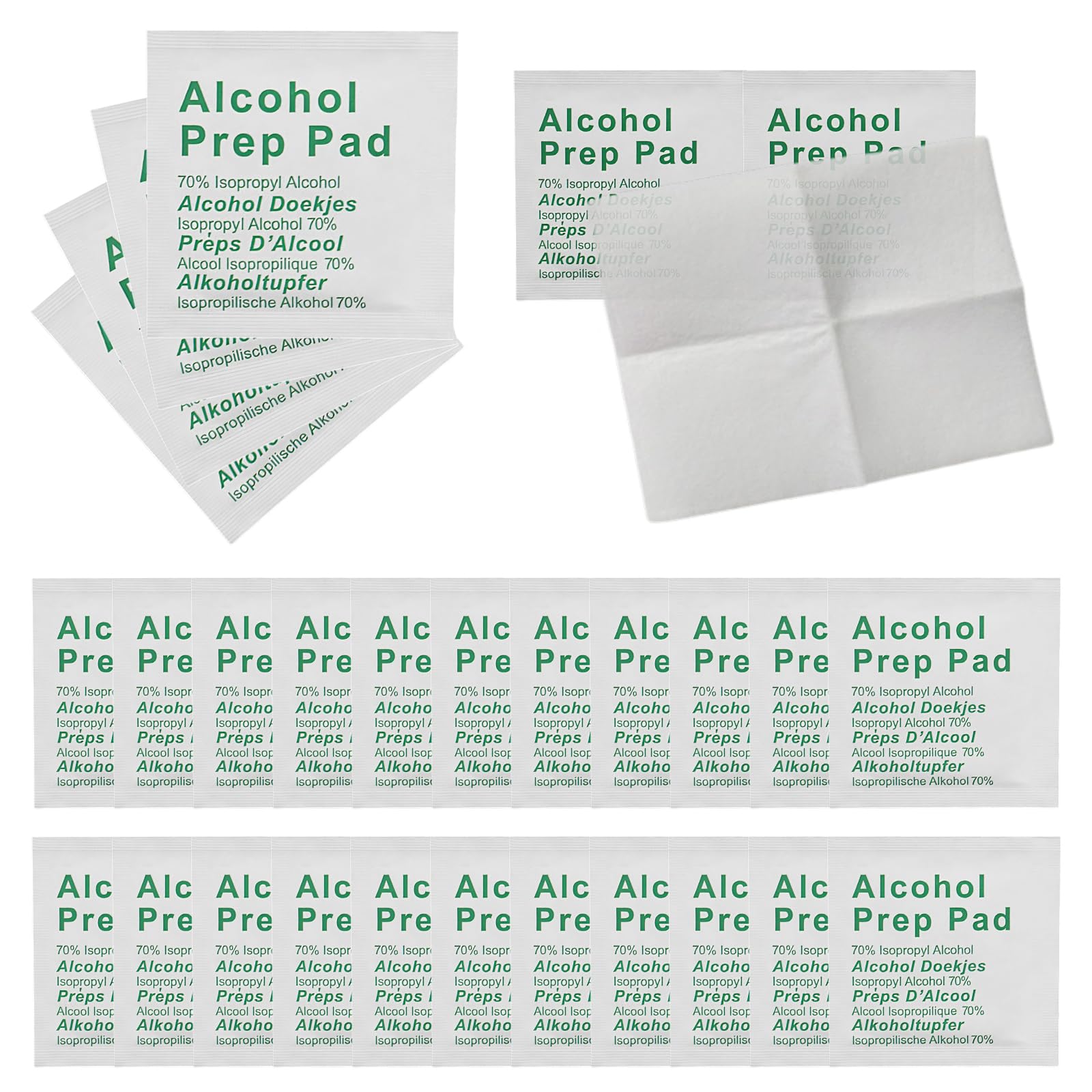 200 Piezas Toallitas-Alcohol, Envueltas Individualmente Toallitas Con Alcohol, Prácticas Para Llevar Y Higiénicas, Imprescindibles Para El Hogar Y La Oficina