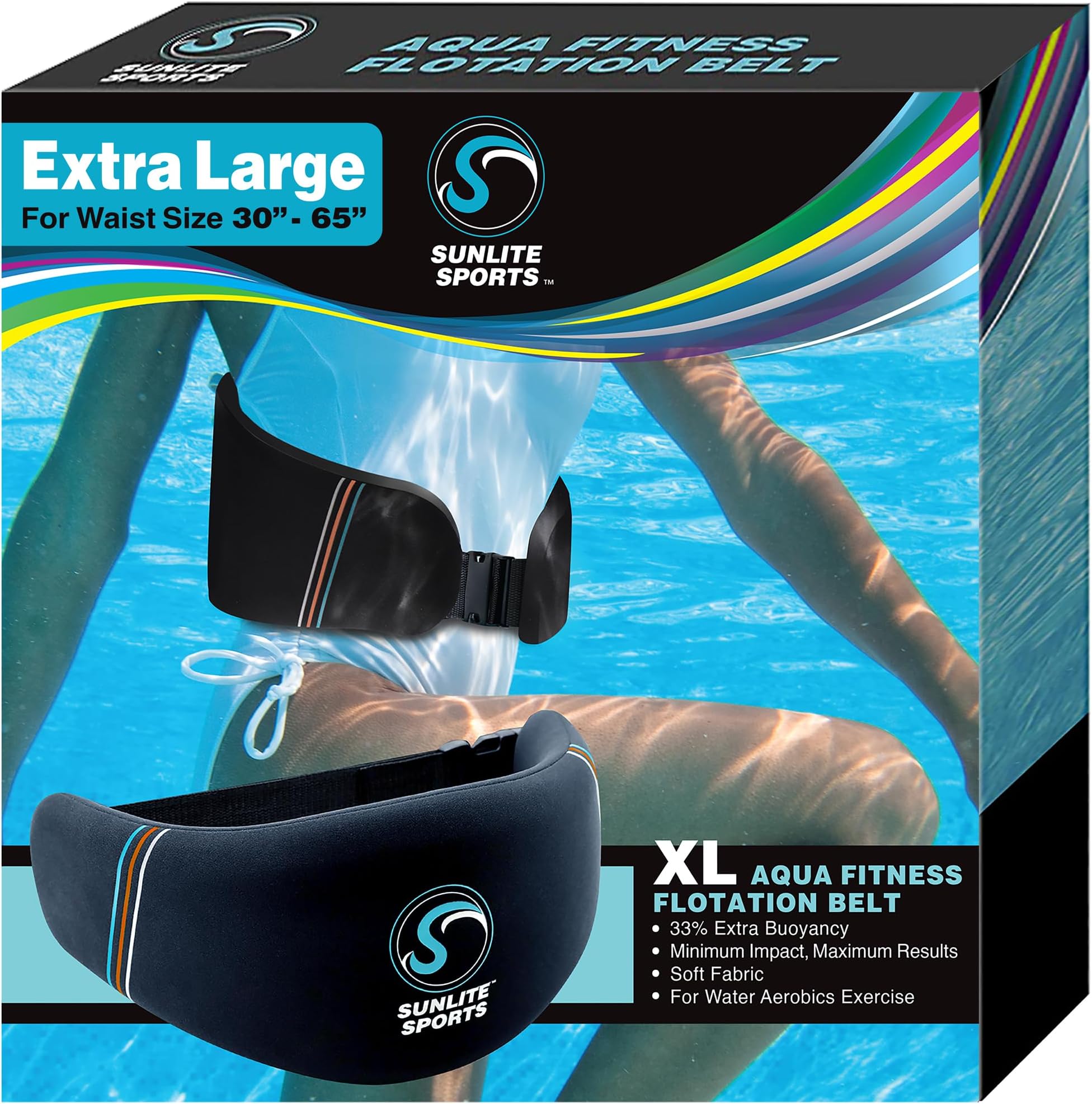 AquaFitness Deluxe Flotation Swimming Belt - Water Aerobics Equipment for Pool, Low-Impact Workout