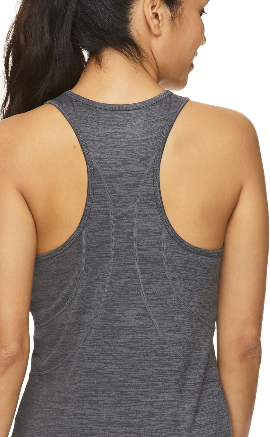 Reebok Women's Running & Workout Tank Top - Dynamic Fitted Performance Racerback Active Gym Shirt - Dynamic Medium Grey Heather, X-Small
