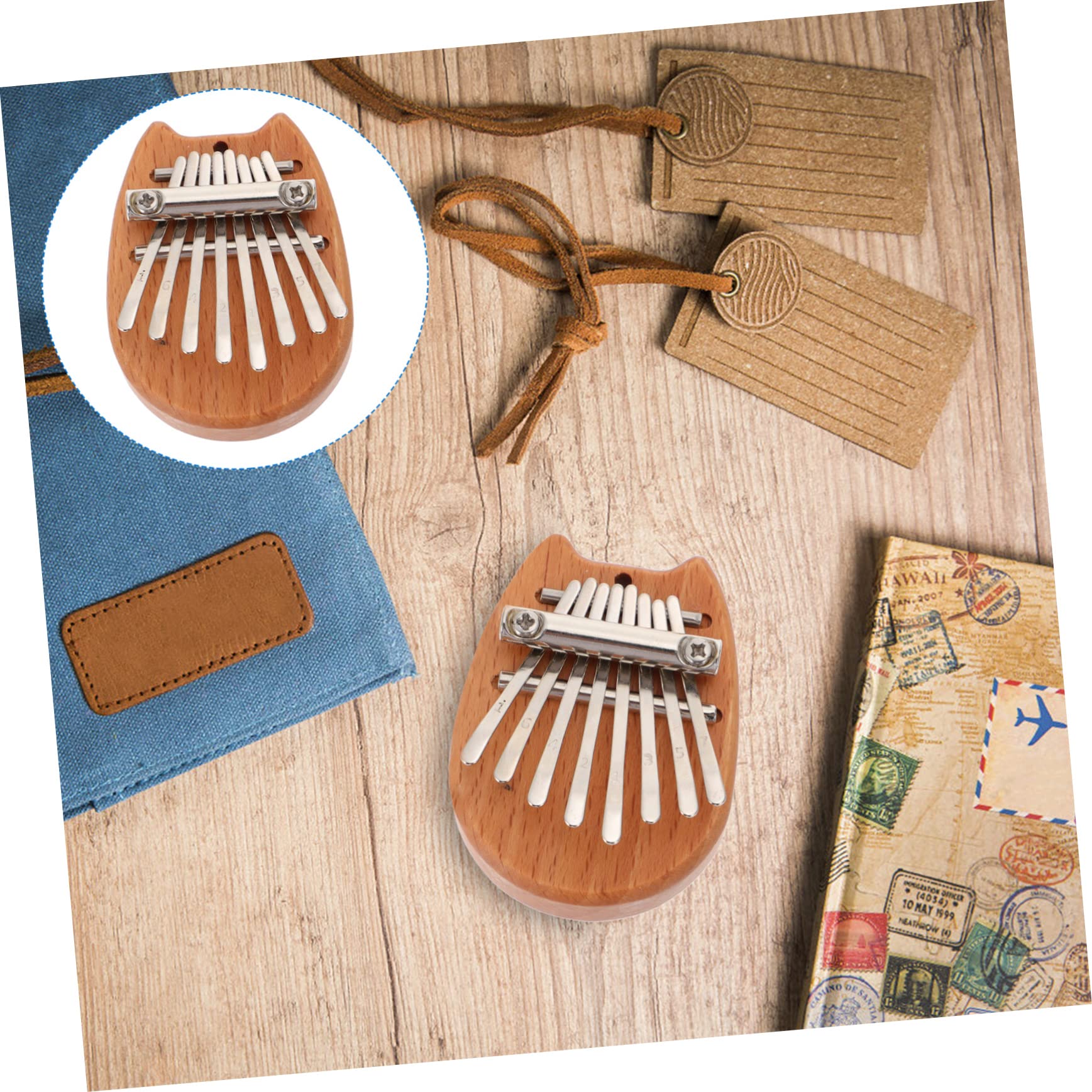 BESPORTBLE 1pc Mini Kalimba Thumb Piano Key Wooden Finger Piano Portable Musical Instrument for Beginners Ethereal Sound Easy to Play for Meditation and Music Lovers