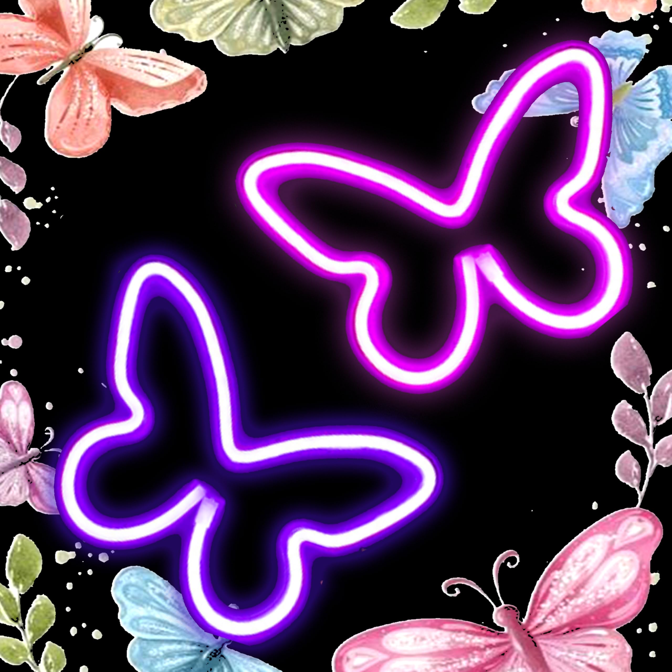 Butterfly Neon Sign, 2 Pack Led Neon Light USB/Battery Operated Wall Decor for Party, Birthday, Wedding, Holiday, Christmas, Living Room, Bar, Bedroom, Indoor, Valentine Gifts (Pink Purple)