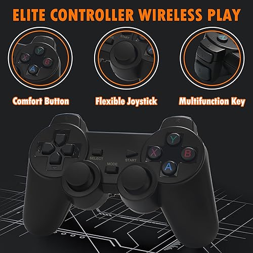 Miniatura 5 de Consola de videojuegos retro, controladores Plug and Play, consola de juegos retro de videojuegos integrada con más de 20000 juegos, 9 emuladores