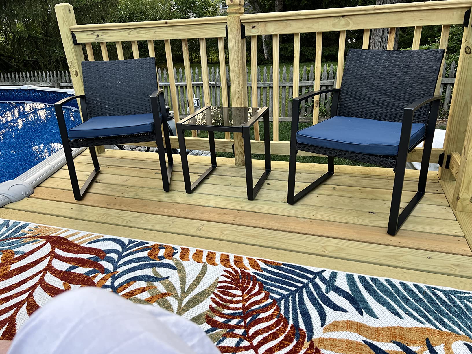 16/mo Finance Oakmont 3 Pieces Patio Furniture Set Outdoor Wicker