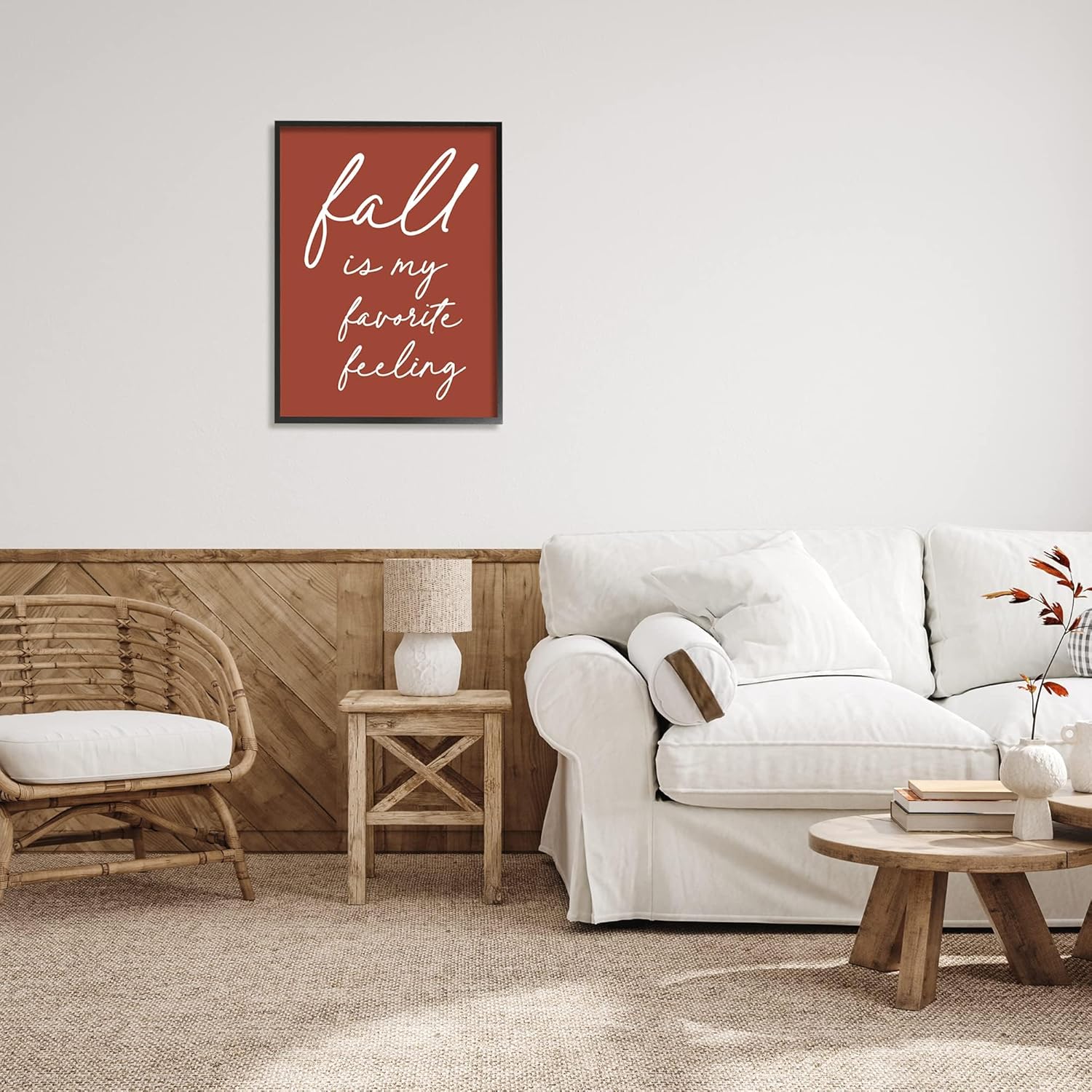 Stupell Industries Fall Favorite Feeling Seasonal Autumn Calligraphy Phrase,Design by Lettered and Lined