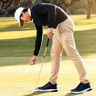Men's Golf Shoes Spike Wide Waterproof Lightweight Anti Slip Golf Sneakers Walking Footwears