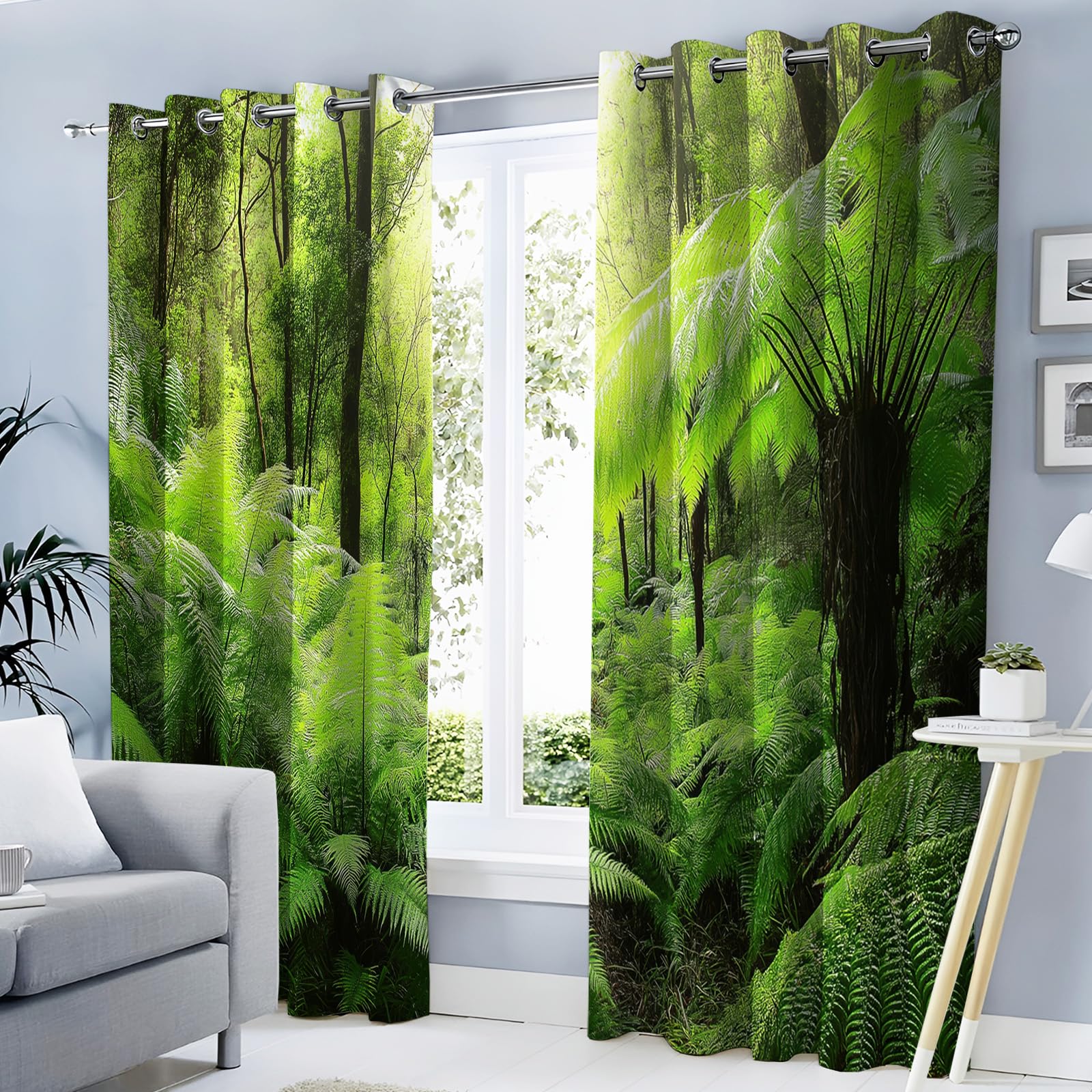 Rideaux occultants forêt tropicale isolant thermique contre le froid pour chambre