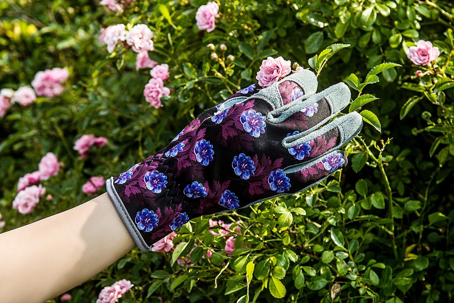 Premium Genuine Deerskin Suede Women's Gardening Gloves, Ultra-Soft Padded, Comfort Fit for Work (SD6613/M)