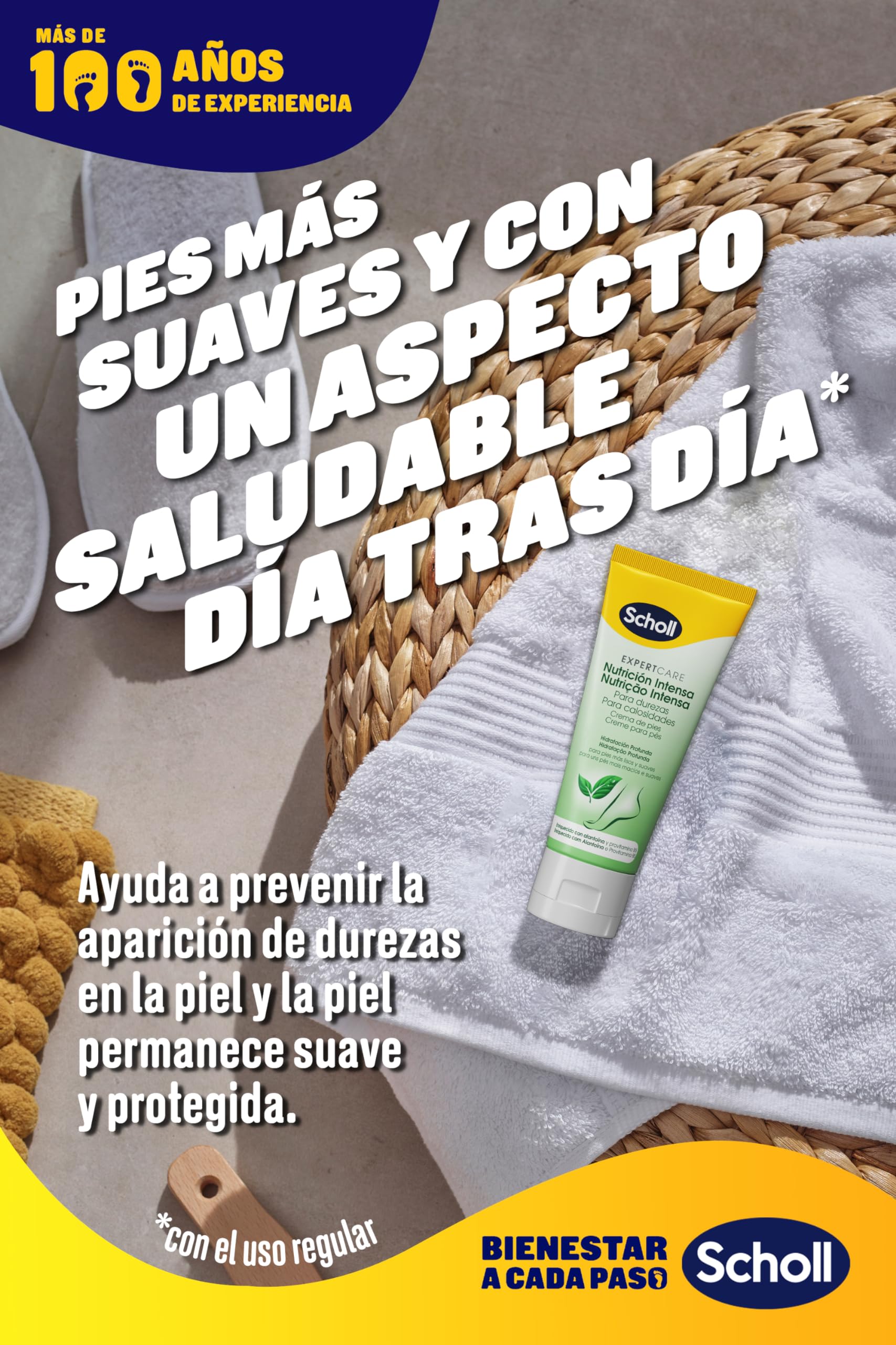 Dr. Scholl's ExpertCare Krem do stóp, intensywne odżywianie dla zrogowaciałej skóry, bogate nawilżenie z alantoiną i prowitaminą B5 dla gładszych i bardziej miękkich stóp, 75 ml