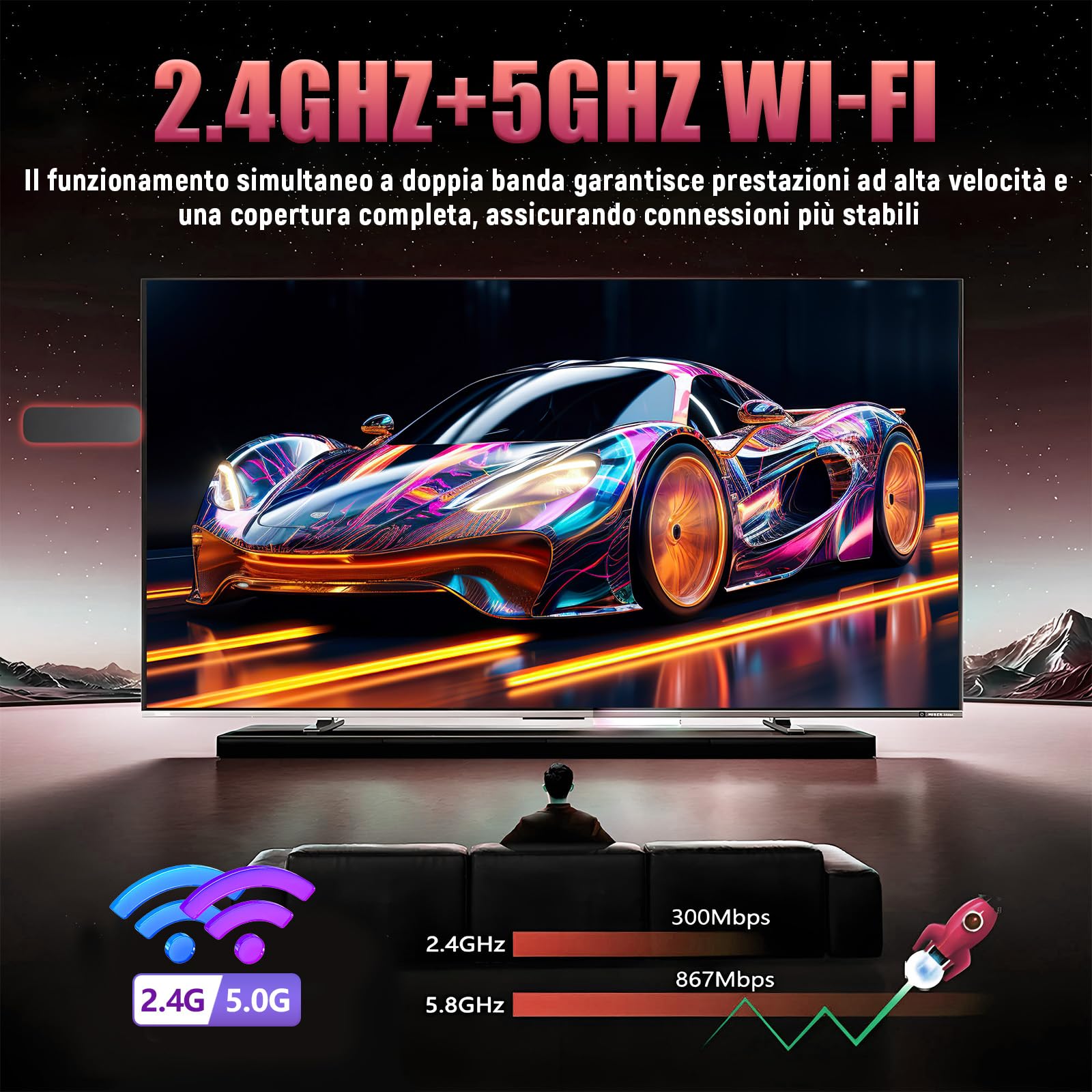 H10 Android TV Stick, Android 16.0, Smart TV Stick HD, Processore Quad‑Core H313, Supporta Wi‑Fi e Bluetooth, Dispositivo Plug & Play per TV con Connessione Internet, Ideale per Home Theater e Viaggi