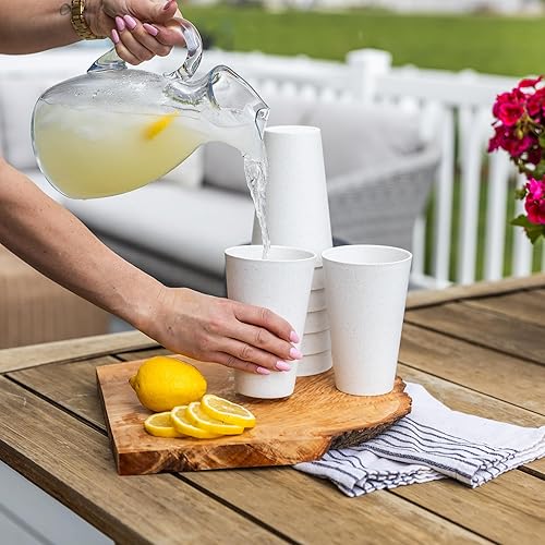 Miniatura 2 de Grow Forward Vasos de paja de trigo prémium  Vasos de plástico duro irrompibles sin BPA de 20 onzas  Vasos de plástico ligero reutilizables para