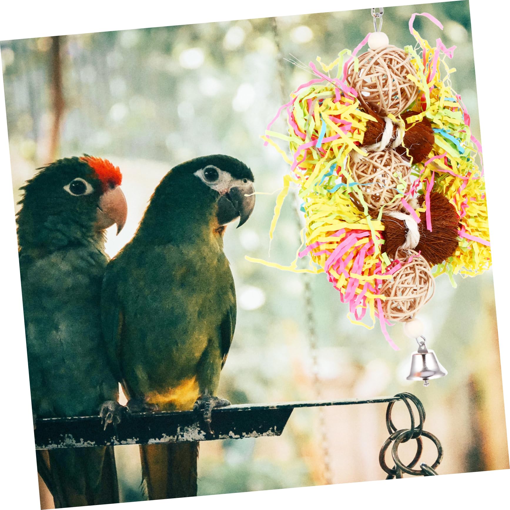 VANZACK 9piezas Juguetes para Aves Accesorios De Interactivos para Loros y Aves Juguetes para Masticar y Desgastar