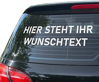 INDIGOS UG - Autoaufkleber mit Wunschtext für die Heckscheibe - Auto Aufkleber selbst gestalten - bis 60 cm - Sticker wetterfest für innen & außen individuell Werbung Fahrzeugkennzeichnung