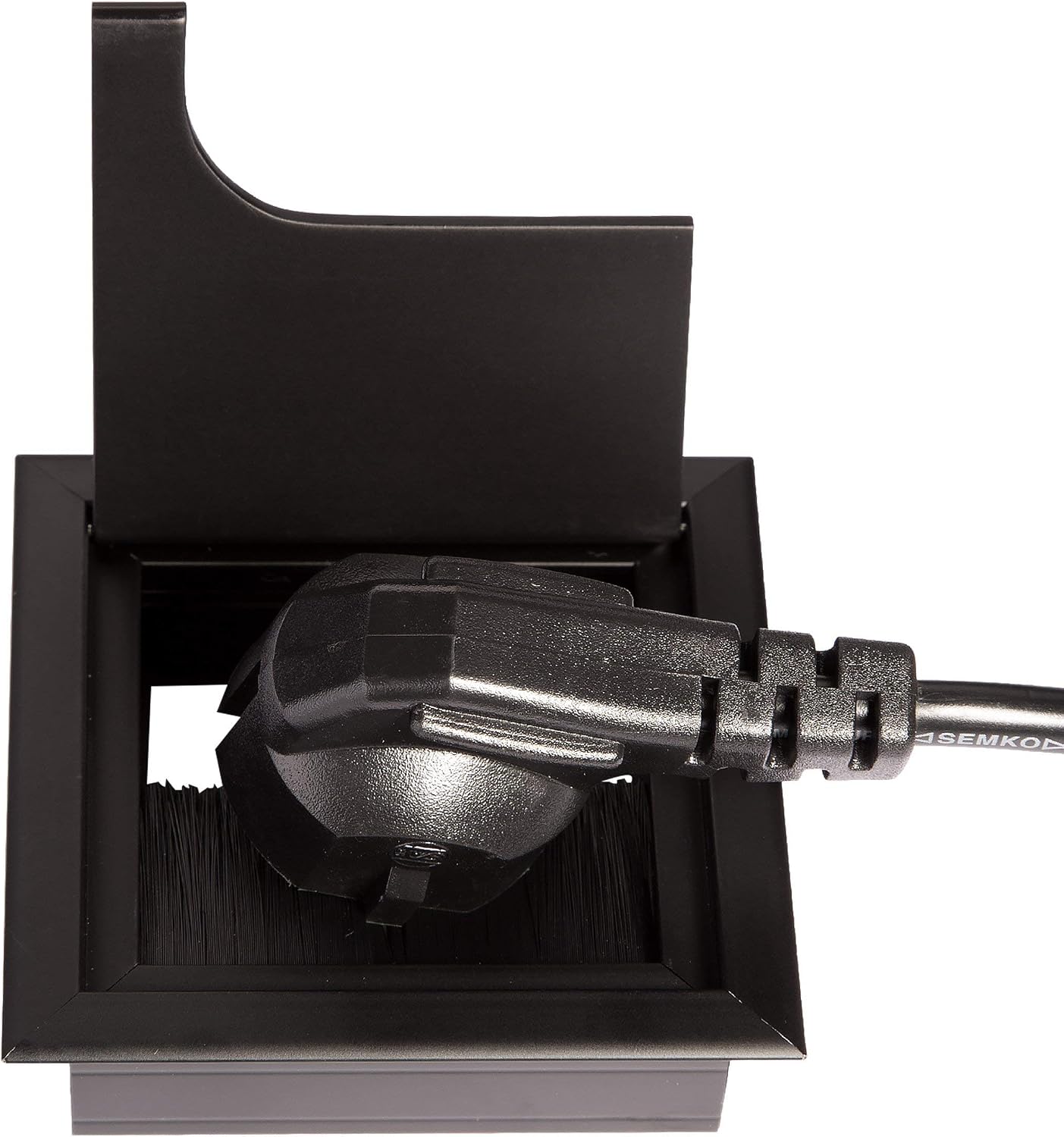 SO-TECH® Cable Gland Cable Grommet Cable Outlet Tidy Insert Cable Organiser "CAVO" Rectangular Aluminium Surface Black - Image 4