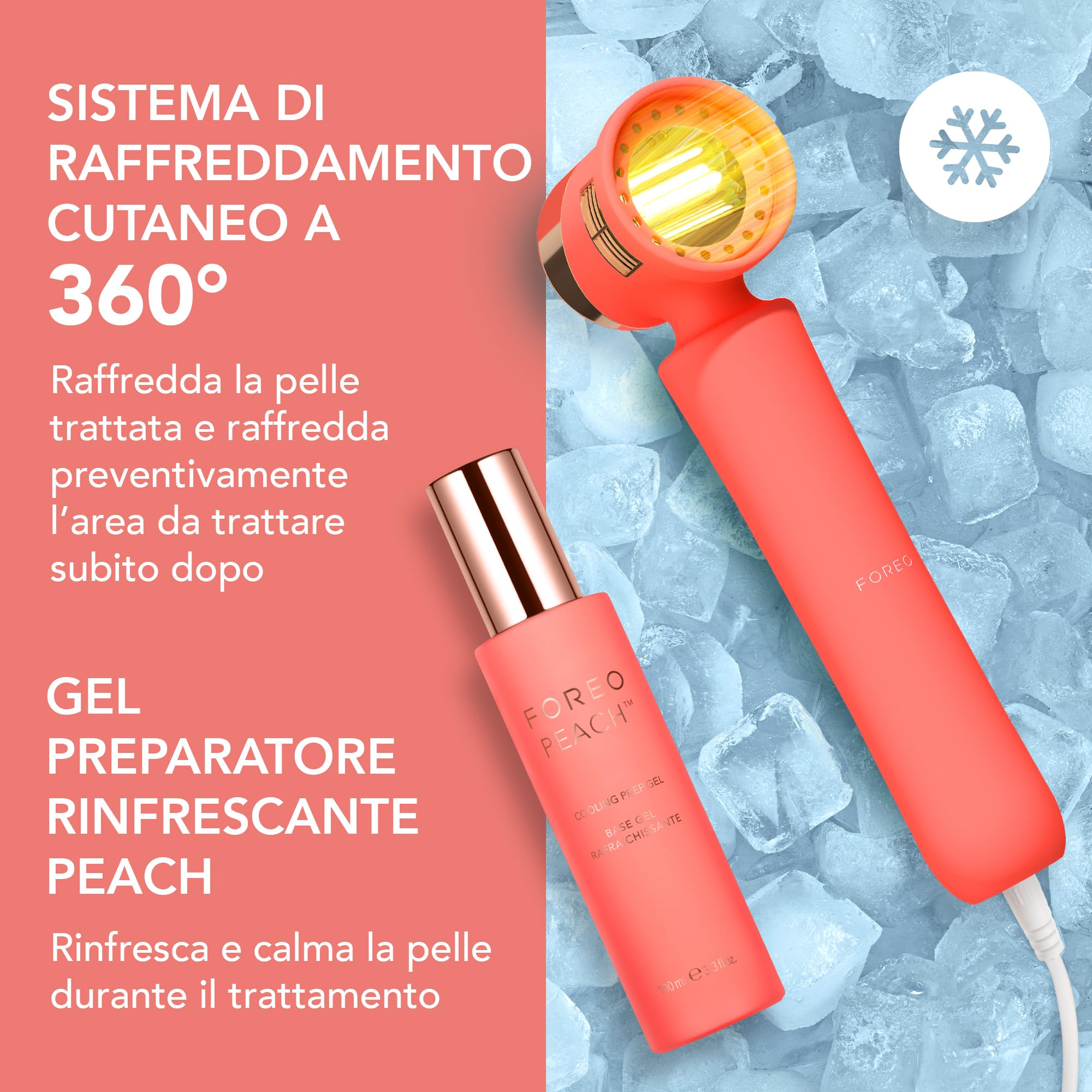 FOREO PEACH 2 IPL, Epilatore Luce Pulsata Professionale, Alternativa per Epilatore Laser e Depilazione Laser, Epilazione Permanente Viso e Corpo, 10 min Trattamento, con Cavo | Epilazione IPL E Laser, Viso E Bikini, Raffreddamento Cutaneo, Peli Incarniti,