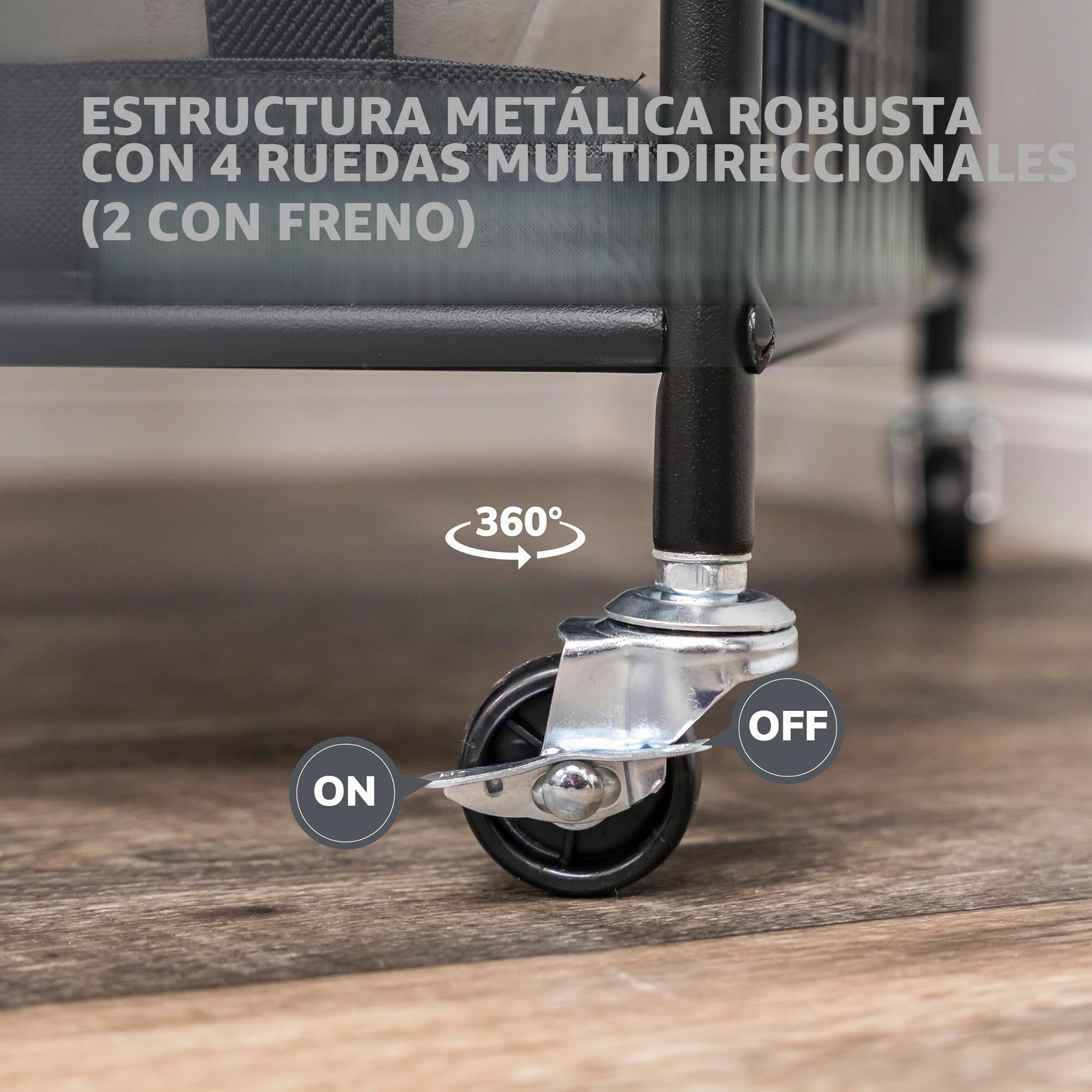 eluno Carrito apilable para balones de fútbol, voleibol, baloncesto, balones de baloncesto, etc. Con 5 correas en un lado, de acero negro