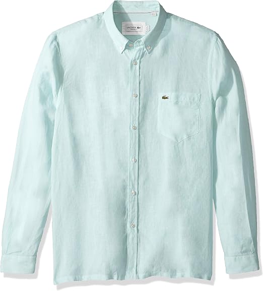 Amazon.com: Lacoste Camisa de lino de manga larga para hombre, ajuste  regular, Aquarium, XL : Ropa, Zapatos y Joyería