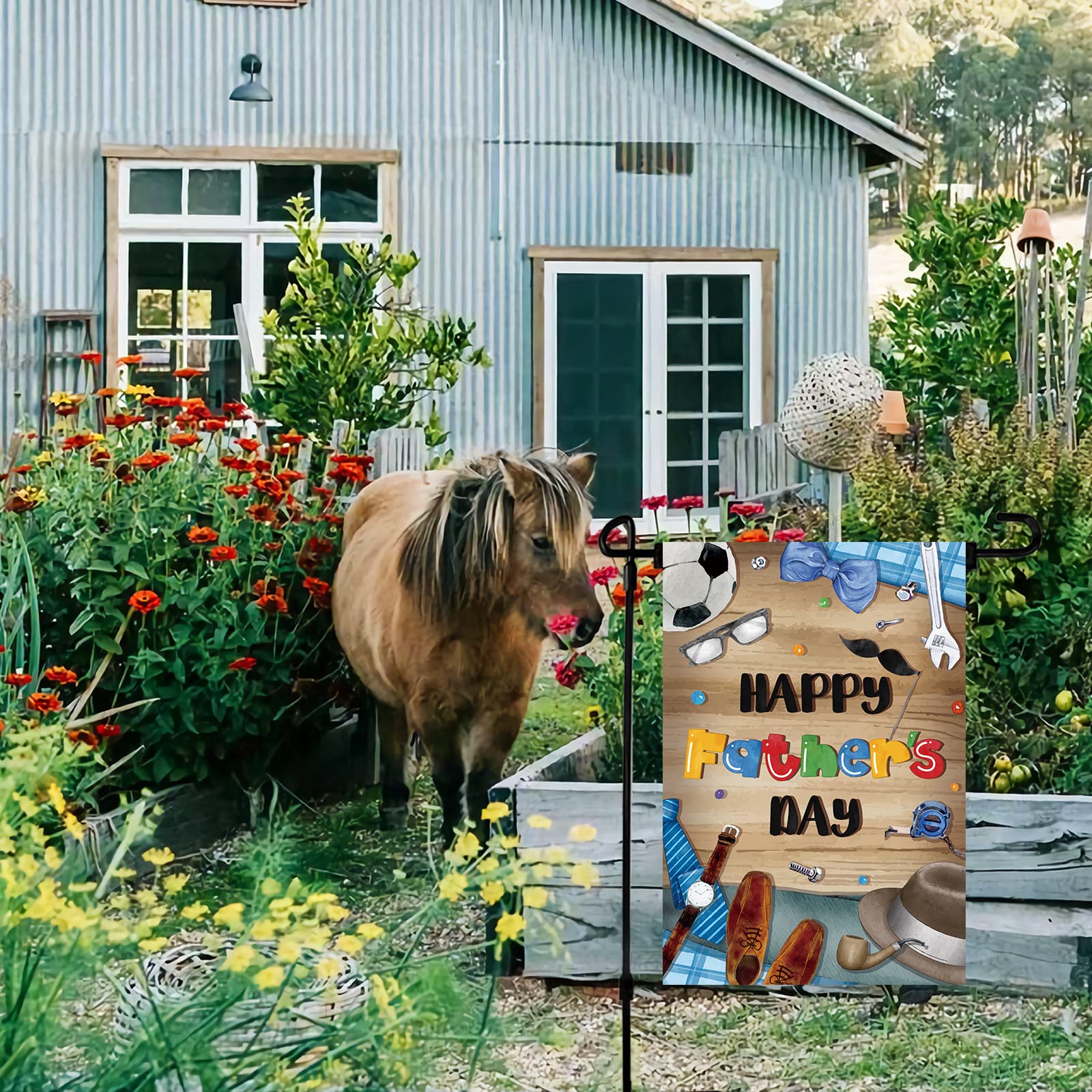 MELTELOT Retro-Gartenflagge Zum Vatertag – 30,5x45,7 Cm, Doppelseitig Bedruckt, Wetterfestes Polyester