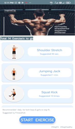 FitnessHub - Home Workout, Fitness Monitoring, Diet Recipes