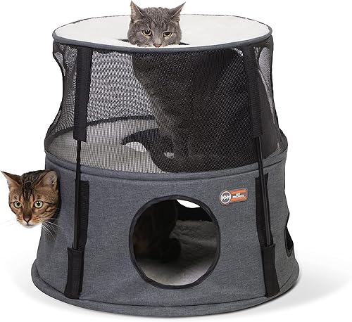 K&H Pet Products Cat Tower - Condominio de árbol para gatos de interior, moderna y bonita cama hamaca para gatos, centro de actividades para gatitos