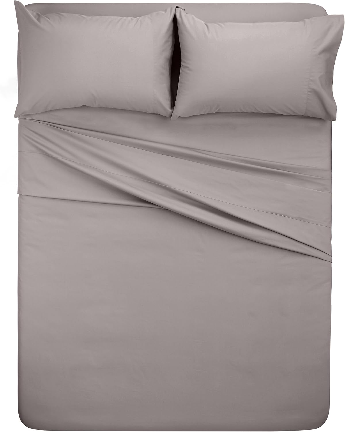 Amazon Brand – Pinzon 300 Thread Count Percale Cotton Sheet Set - Full, Platinum