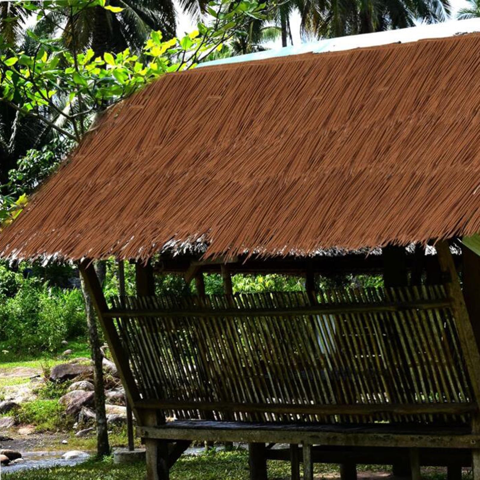 Tiki Hut Trawa Dach Strzecha Panel Sztuczna Słomka do Tiki Bar Decor Farmhouse Style Palm