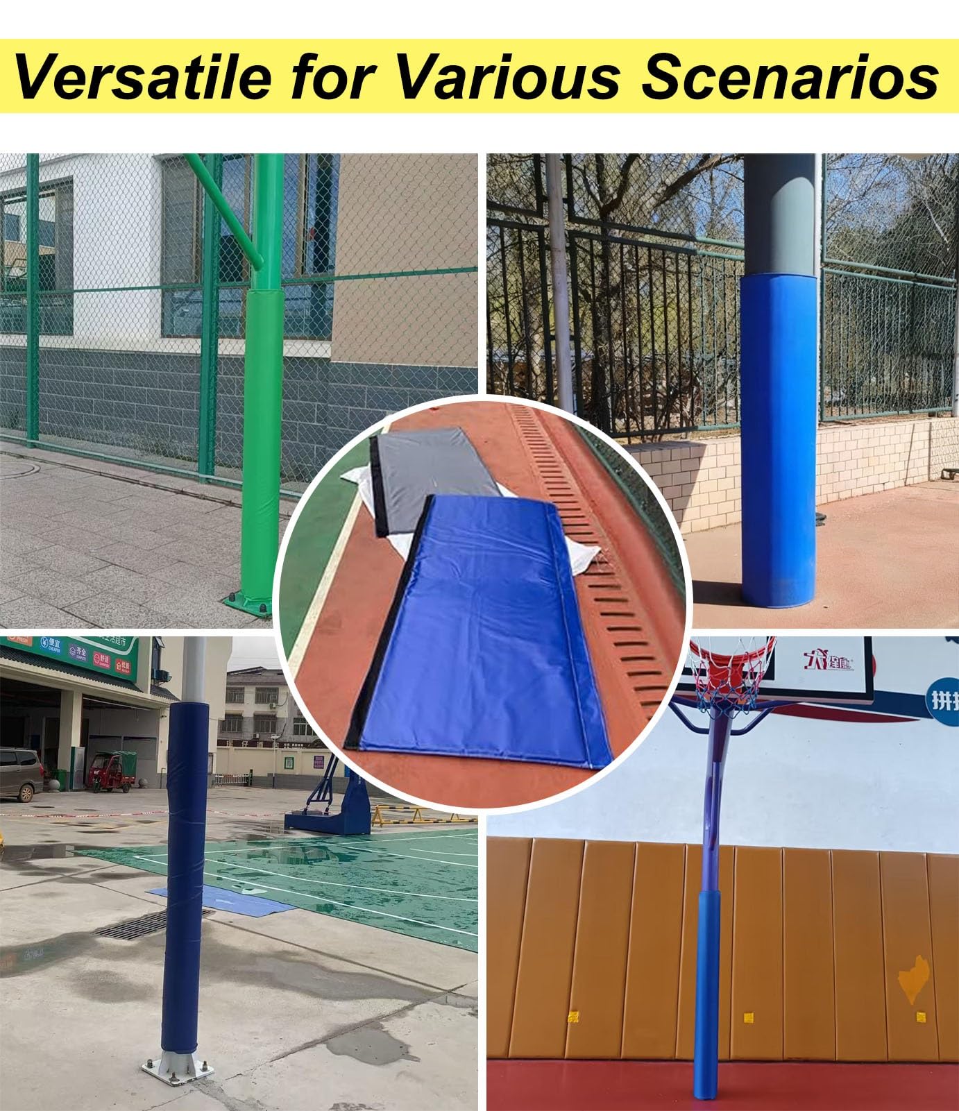 Protector universal para poste de garaje, resistente a la intemperie, protector de equipo deportivo, fácil instalación para protección al aire libre, ideal para seguridad deportiva