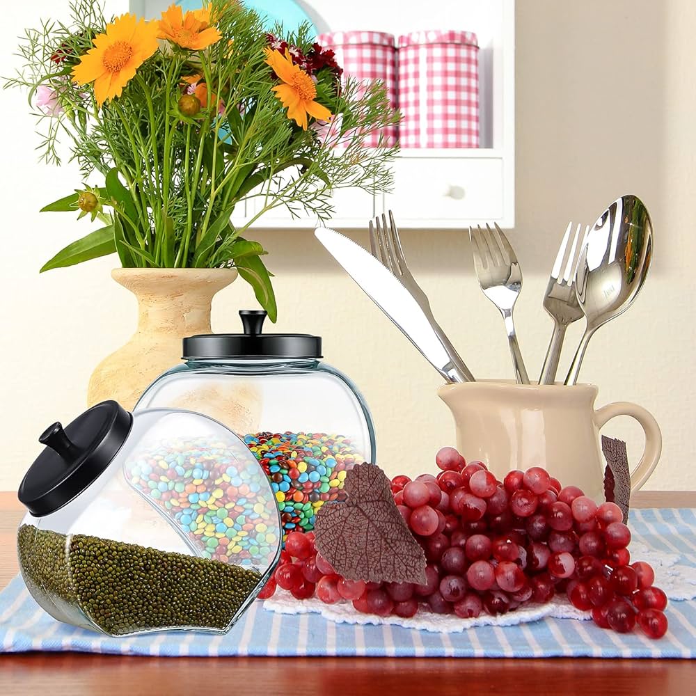 Amazon｜Lallisa ガラス傾斜ストレージジャー 2個セット 150