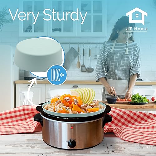 Miniatura 4 de JT Home Forro de silicona para crockpot, revestimiento reutilizable para ollas grandes y lentas, compatible con olla de 6 cuartos de galón a olla de