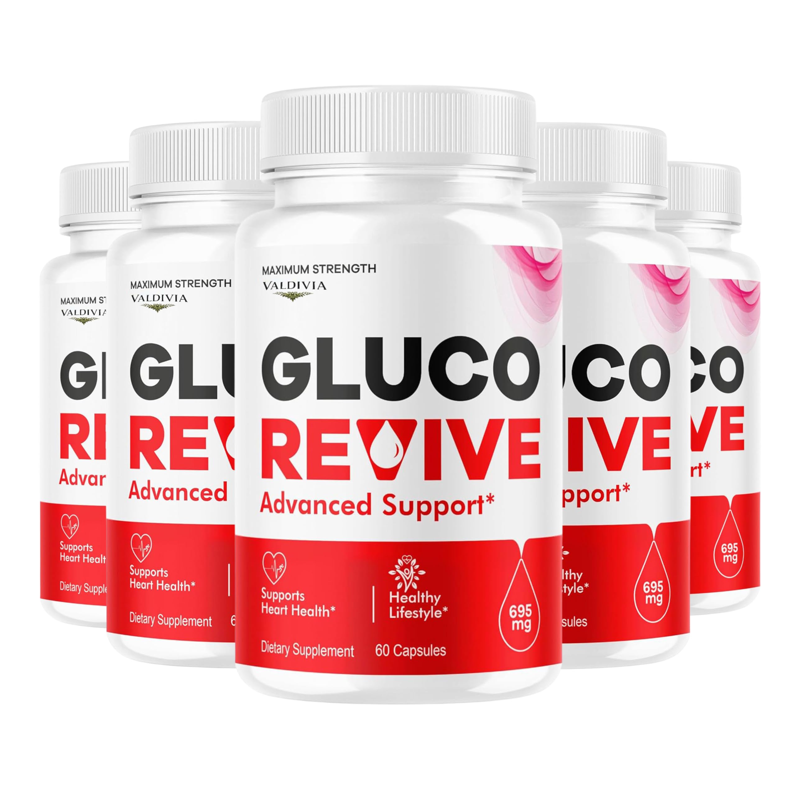 (5 Pack) Gluco Revive Capsules - Official GlucoRevive Advanced Formula Support Pills - Maximum Strength, Natural Gluco Revive Vitamins for Overall Health & Wellness Reviews, 300 Capsules for 5 Months