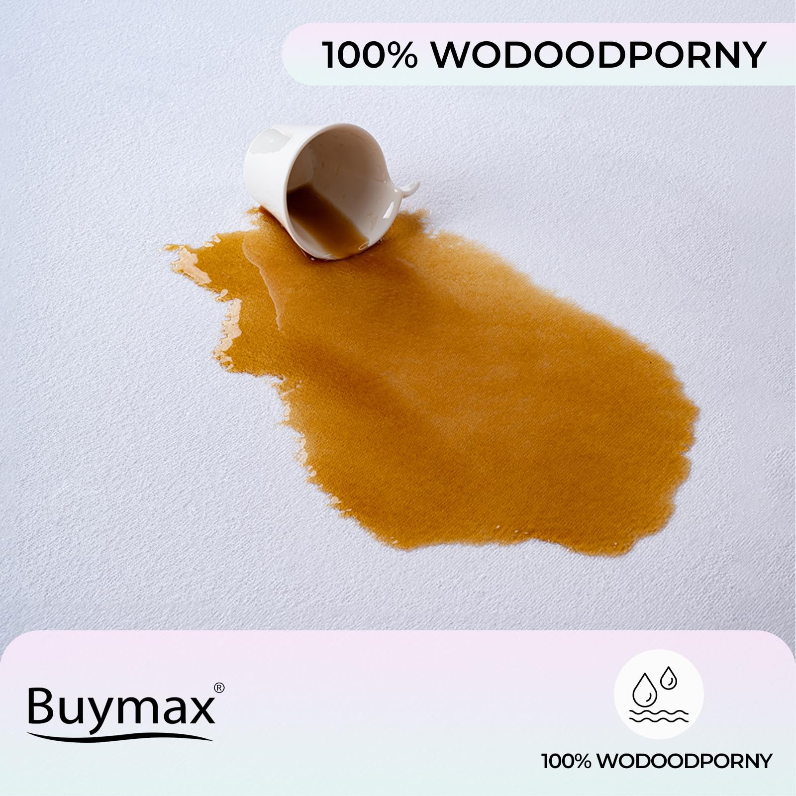 BUYMAX Zestaw 2 wodoszczelnych ochraniaczy na materac, 90 x 200 cm, prześcieradło z gumką bez trzaskania, nakładka na nietrzymanie moczu, gumka dookoła, oddychająca, ochrona przed roztoczami, nadaje się do prania, kolor biały
