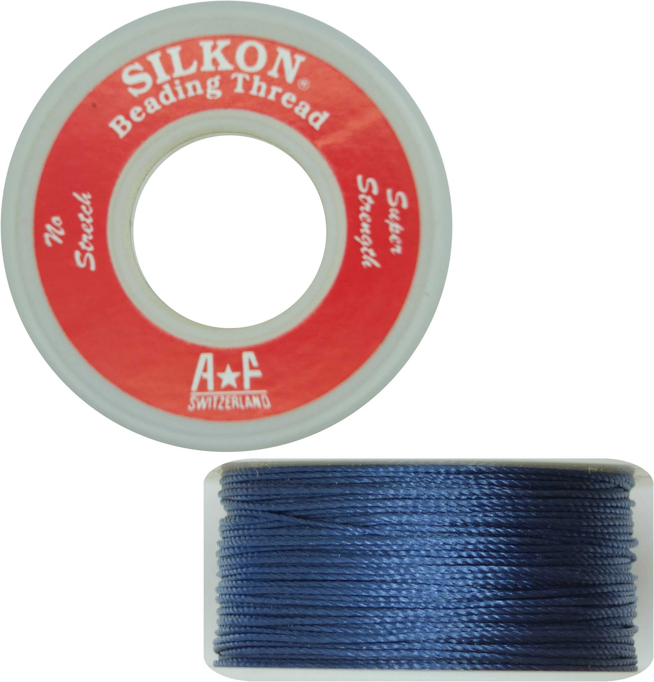 Bead Stringing Cord Size #3 Sodalite Navy Blue - 20 Yard Spool. Made in Switzerland