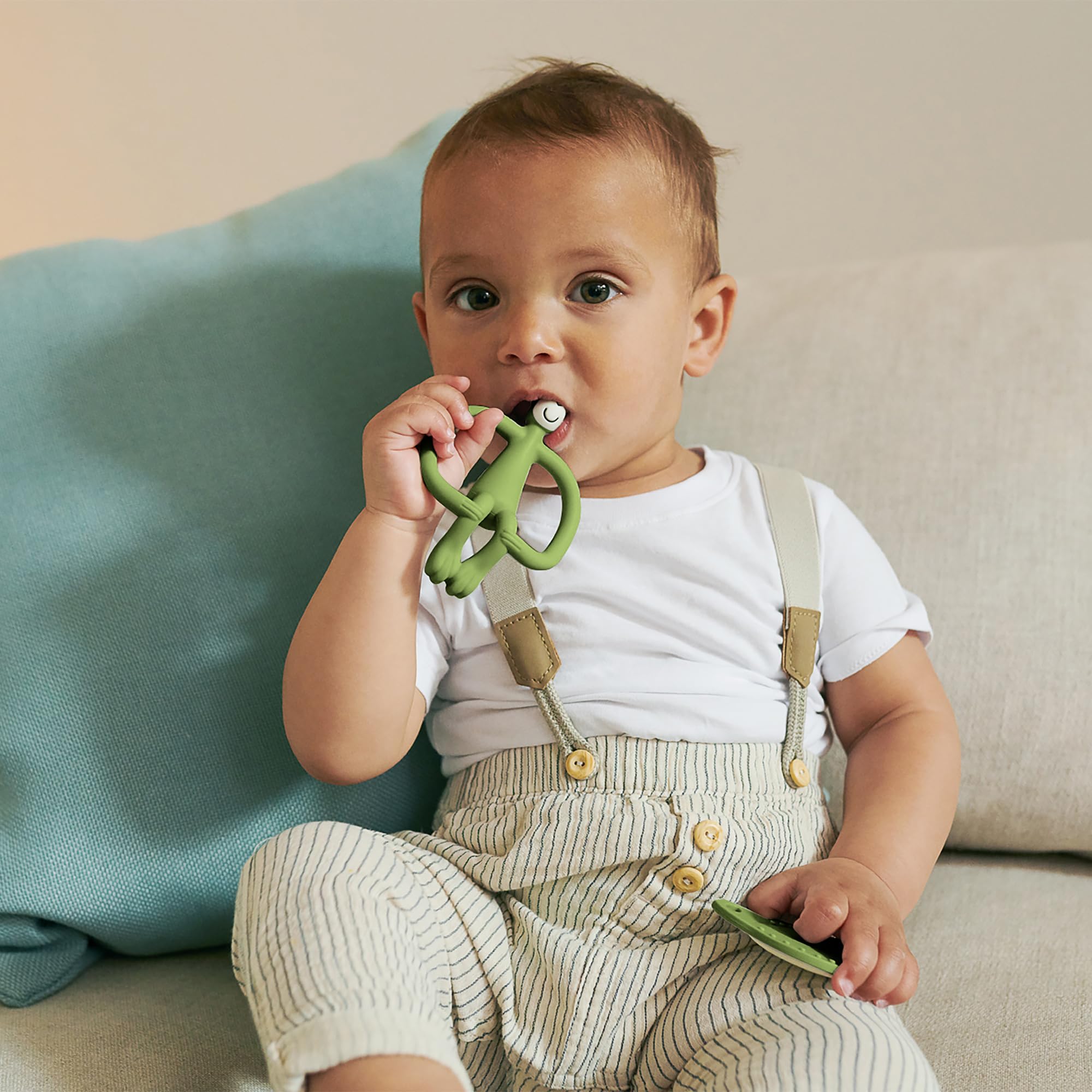 Matchstick Monkey, Antimicrobial Teething Starter Set, 1 Flat Face Teether, 1 Animal Teether, 2 Silicone Finger Toothbrushes - Image 4