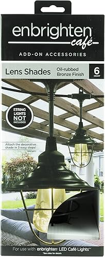 Miniatura 4 de Enbrighten Café Add-On - Persianas de lente con acabado de bronce aceitado, fáciles de instalar, para usar con tiras de luces Enbrighten Café