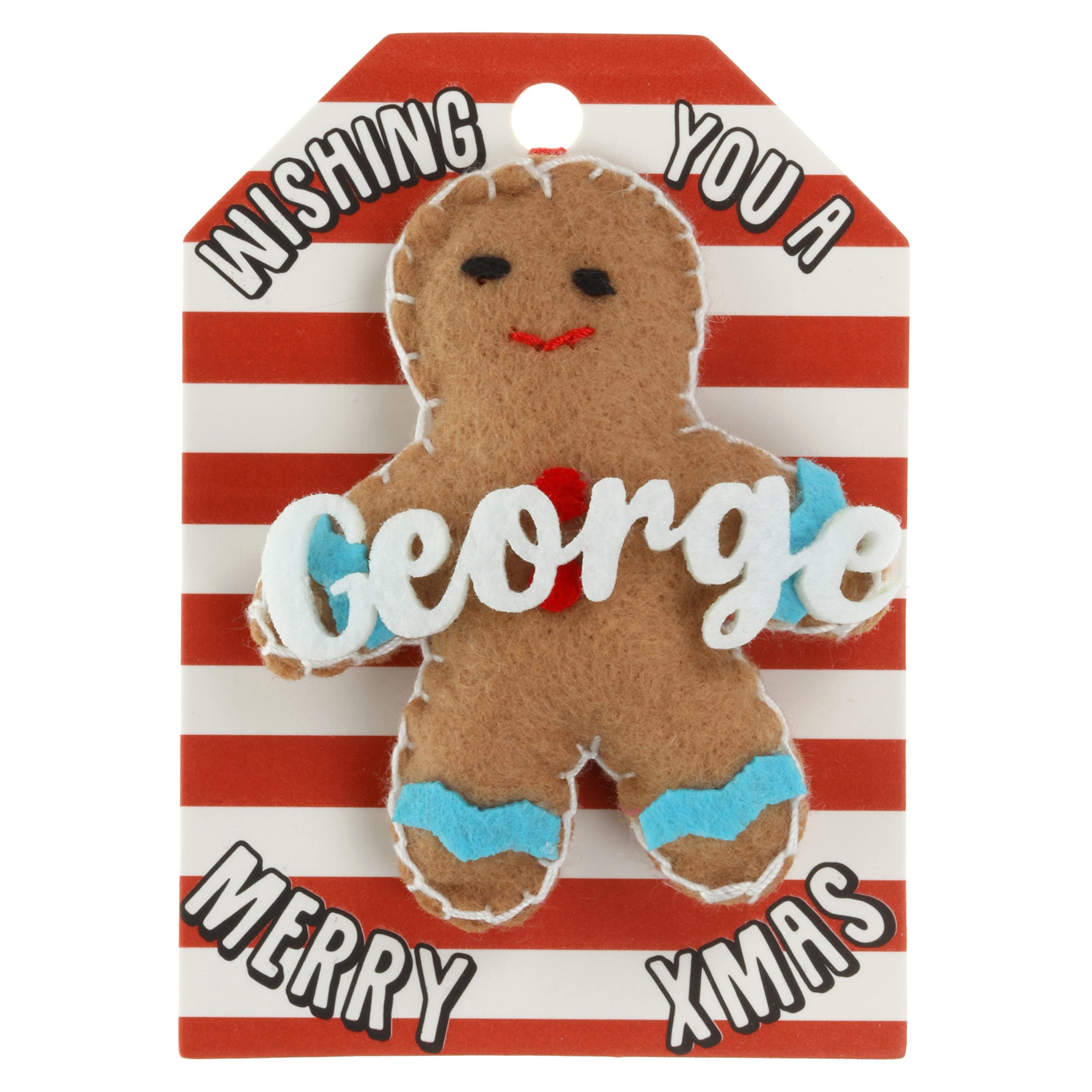 George Name Gingerbread Man Christmas Tree Bauble Decoration Hanging Gift