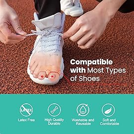 Welnove Pack of 12 Bunion Corrector, Toe Separators with 2 Loops, Big Toe Spacer Suitable for Bunion and Overlap Toe (Beige)