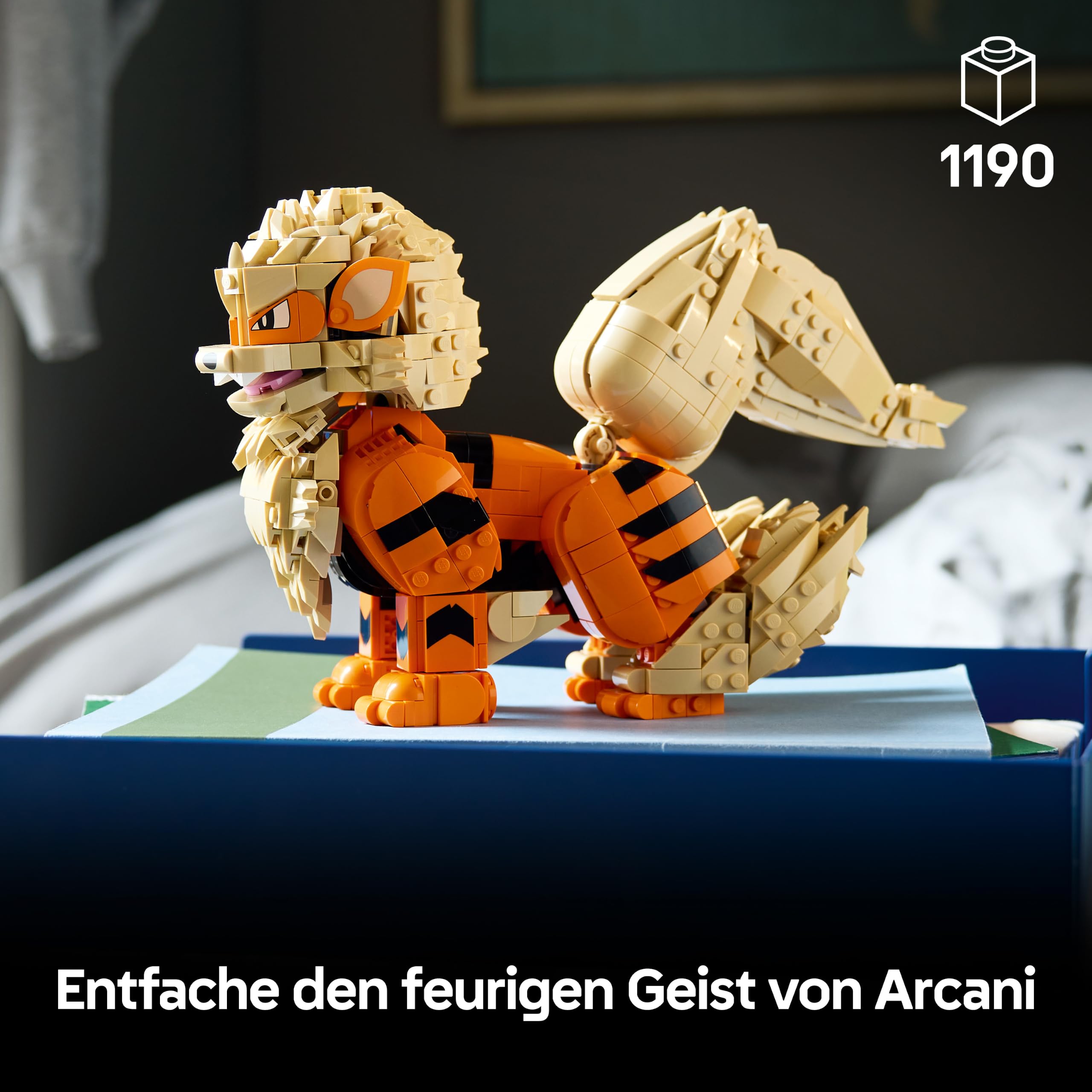 LEGO Pokémon Arkani Figur - Modellbausatz für Erwachsene - Bauspielzeug mit beweglichem Schwanz, Beinen & Kopf - DIY Zimmer oder Regal Deko - Sammelbares Gaming Geschenk - 72160
