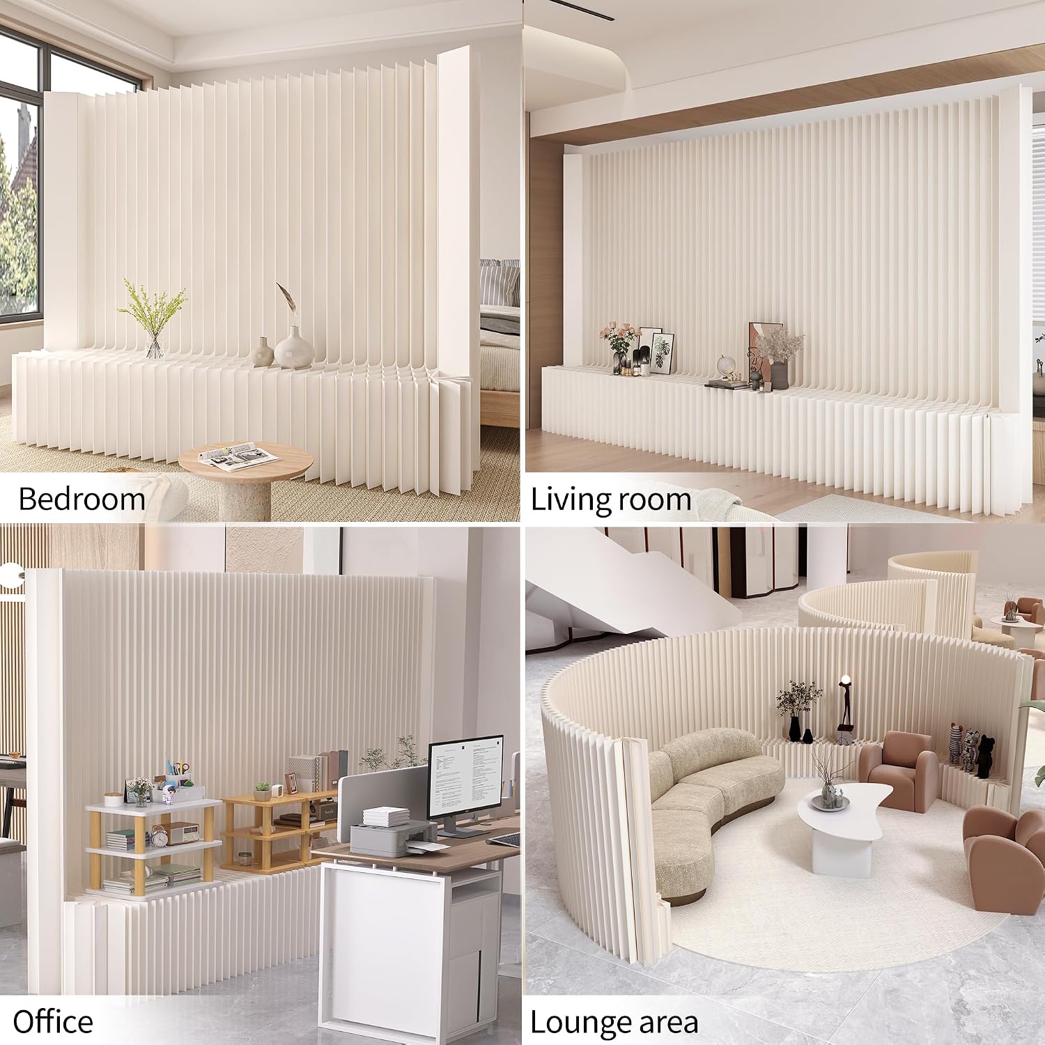 Foldable Eco-Friendly Recyclable Kraft Paper Display Wall, Heavy Duty Portable Space Saving Freestanding Privacy Partition for Home, Office, Trade Show & Retail Events (H71‘’*W158‘’)