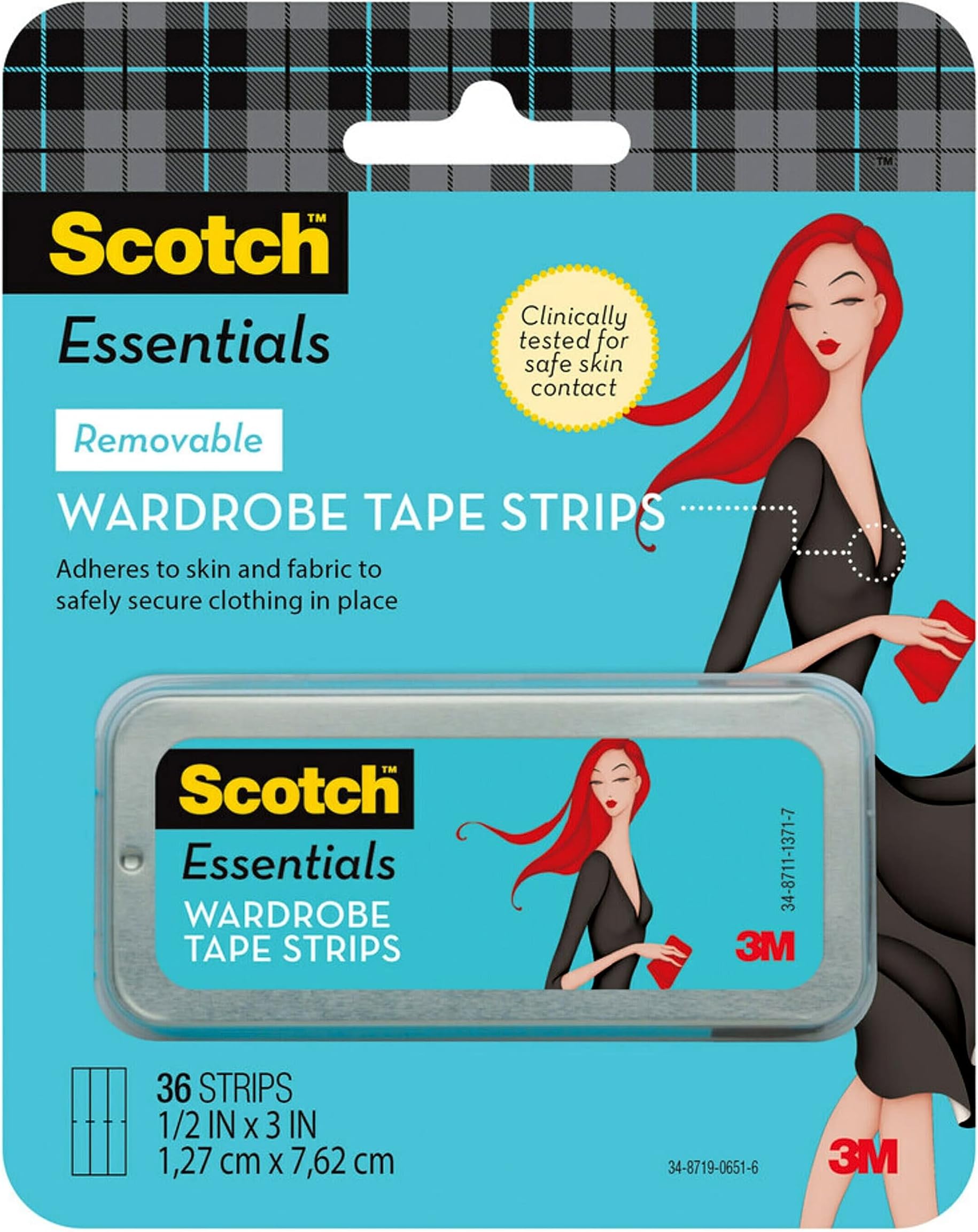 Scotch Essentials Wardrobe Tape Strips, 36 Strips (W-101-A)