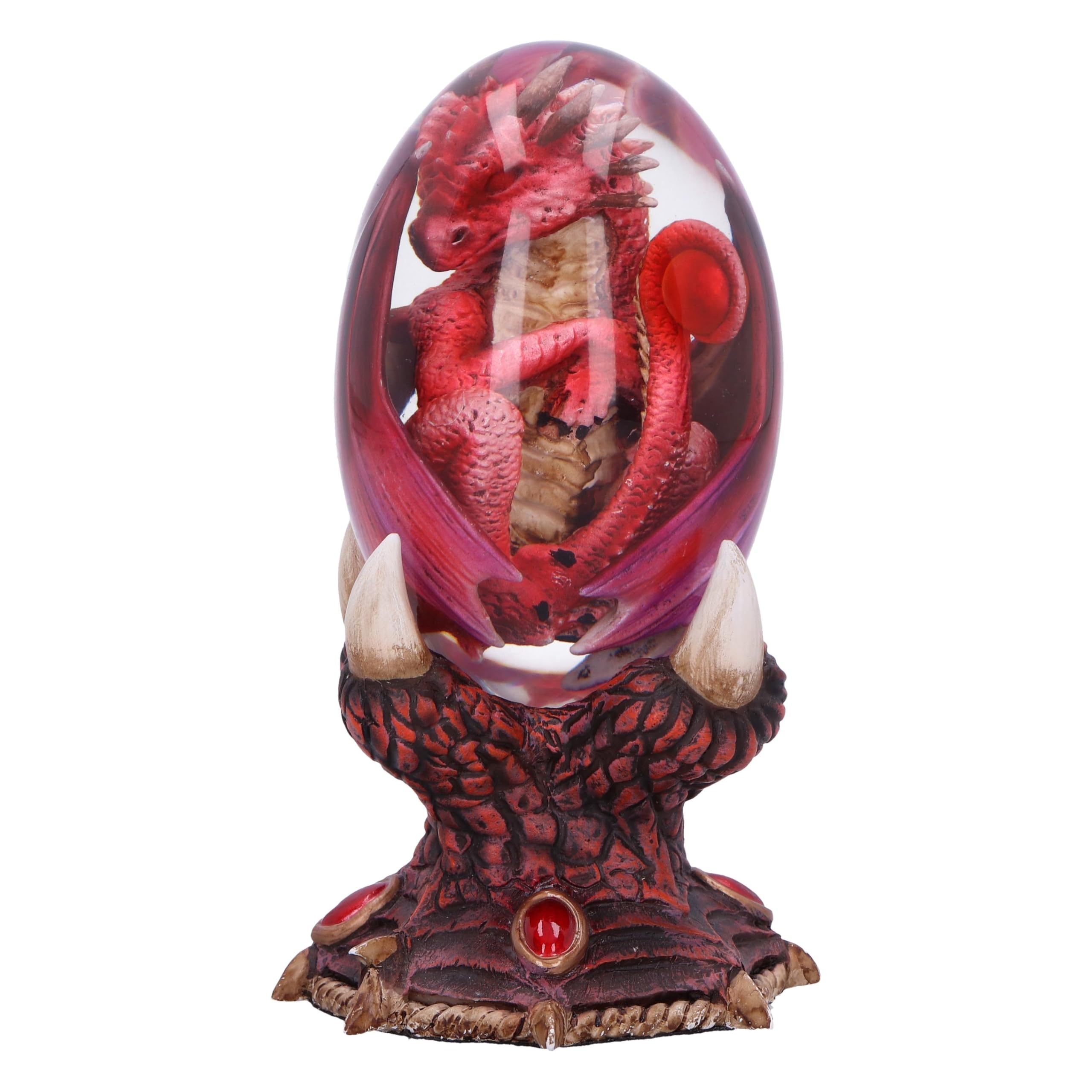 Nemesis Now Red Elemental Dragonlings - Fire Dragon Glass Egg Figurine, Resin, Cast In The Finest Resin, Expertly Hand-Painted