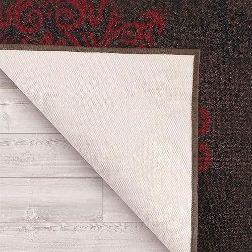 Miniatura 5 de Antep Rugs Alfombras - Alfombras modernas, florales, 5 x 7 pies, antideslizantes (antideslizante) de perfil bajo con parte trasera de goma para