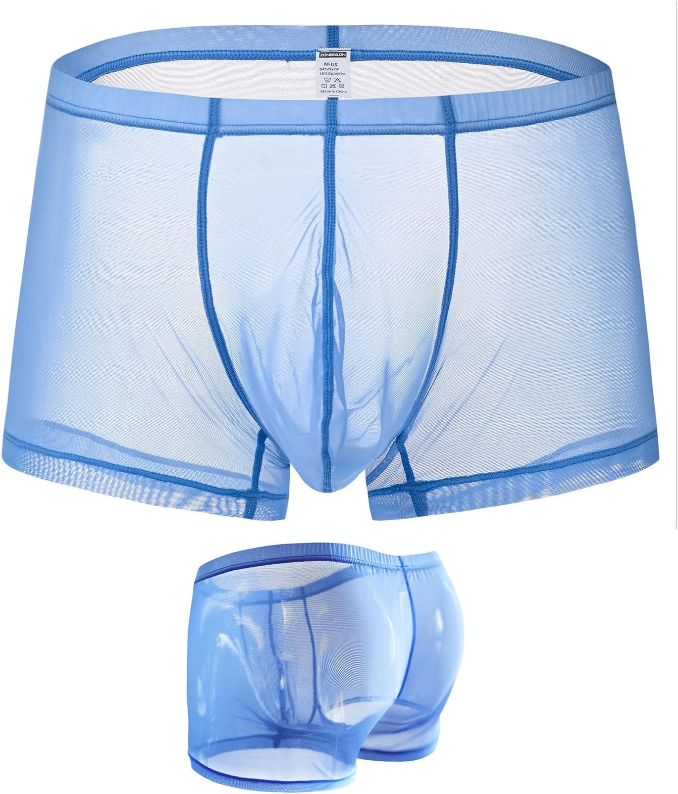 Mens Sexy Underwear See Through Silk Boxer Pouch Briefs Breathable Mesh Trunks Pack