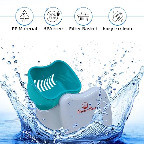 Miniatura 5 de Sparkle Dent Denture Cleaner Whitener incluido con caja de dentadura dental con cesta y tapa para un fácil almacenamiento del retenedor Invisalign